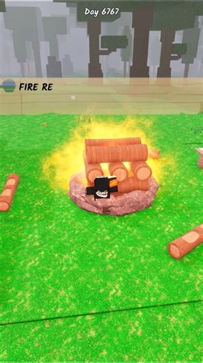 What happens if you burn Minecraft wood? 🤔🔥 #shorts #roblox #99nightintheforest