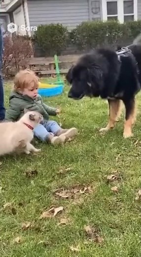 Fearless Cat Protects Toddler from Dog Attack 😨🐈‍⬛