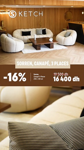 ✨ Nouvelle collection ✨ Découvrez notre collection Sorren !😍 Fabriqué avec des matériaux de qualité supérieure, son design épuré et élégant offre une expérience de confort unique grâce à son assise bien rembourrée. Les lignes épurées et la silhouette contemporaine en font une pièce maîtresse pour tout espace de vie sophistiqué.!😍✨ ⚡Des articles design de qualité au meilleur prix SKETCH CASABLANCA 📍17 Boulevard de l'Océan Atlantique, Casablanca, 20000 (à côté du megarama) 📞 06 66 01 31 0 | Sk