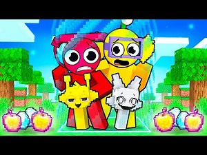 LOCKED on ONE BLOCK with OC SPRUNKI in Minecraft!