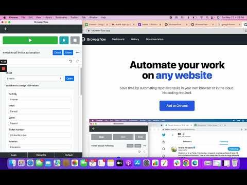 Introduction to browserflow: How to get data from a google sheet and use it to send emails