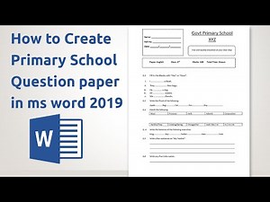 How to create primary school Question paper in ms word 2019
