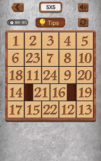 Numpuz 5x5 in 15 seconds (sliding puzzle challenge)