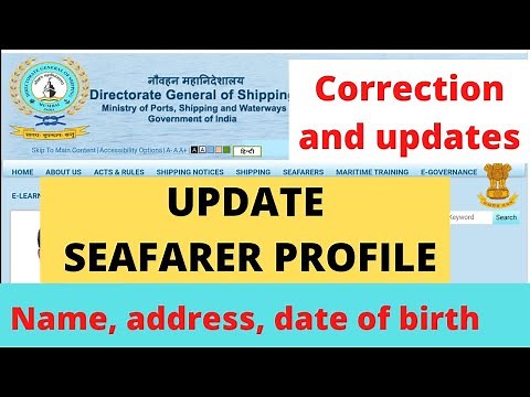 How to Update Seafarer Profile || Correction in dg profile || Update seafarer profile in dg shipping