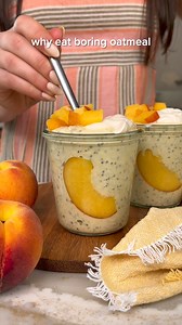 Peaches & Cream Overnight Oats 🍑 This Peaches & Cream Overnight Oatmeal is tangy, creamy, and full of fresh peachy flavor! Peaches are one of my favorite summer fruits and I love making this recipe when I have a few overripe and juicy peaches because it makes it taste even sweeter. Making the peach “milk” is key for the best flavor in every bite 😋 A few notes ➡️ 🍑You can also use frozen peaches for this recipe, but you may need to add more sweetener. No need to thaw them first! 🍑 This recipe