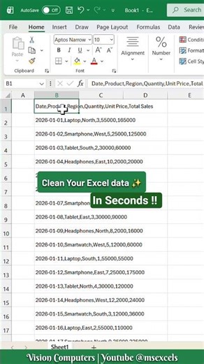 Clean Your data in Seconds! Excel tips and tricks ! Excel tutorials #Excel #exceltips #exceltricks