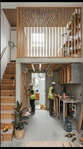 Modern Tiny House Build | Before & After Loft Home Transformation with Wood Slats Design