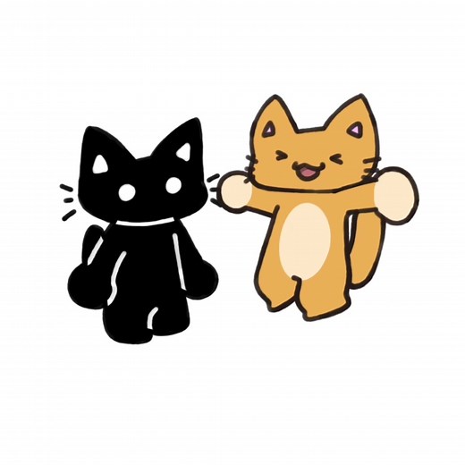 Yippee yippee yippee #cats #cat #cute #animation #fyp #yippee #blackcat #orangecat #catjumping #happy #kiss