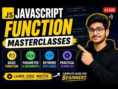 javascript Function masterclasses | basic function | parameter and arguments | keyword |#javascript