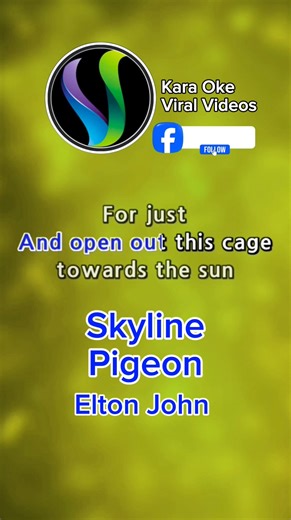 Skyline Pigeon - Elton John Videoke Song /Karaoke Song #karaoke | Kara Oke Viral Videos
