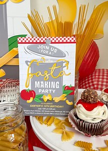Pasta Making Party Invitation: Italian Dinner, Birthday (editable PDF, Digital Download) - Etsy