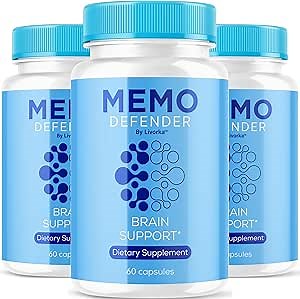 (3 Pack) Memo Defender Capsules - Official Memo Defender Advanced Supplement Pills, All Natural Vitamins Premium Formula MemoDefender Wellness & Health Support, 180 Capsules for 3 Months