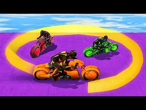 ULTIMATE TRON BIKE LASER BATTLE! - GTA 5 Funny Moments