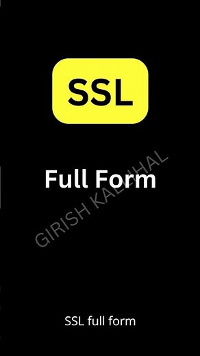 SSL Full Form Explained! #SSL #WebSecurity #TechKnowledge #girishkallihal #learnwithshorts