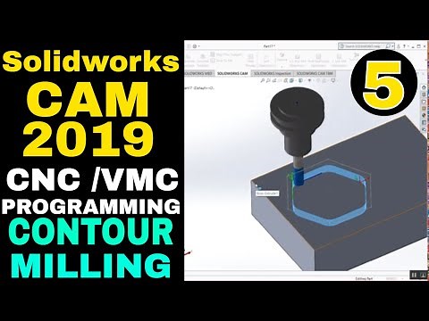 Solidworks CAM 2019 Tutorial Contour Milling Operation |CNC VMC programming in Solidworks Tutorials