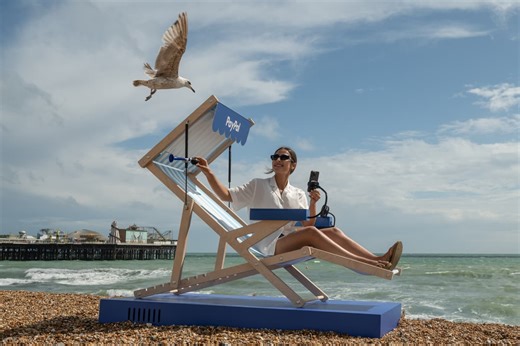 The humble deck chair has been given a 21st century makeover - equipped with phone charger and a built-in fan