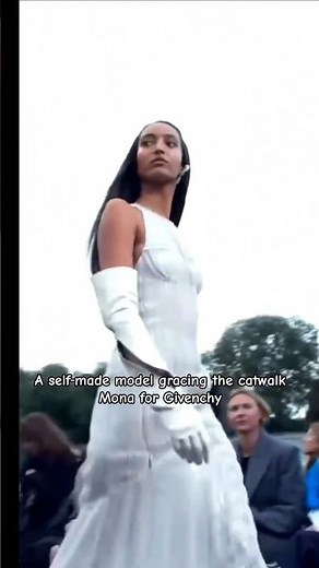A self‑made model gracing the catwalk, Mona for #givenchy ss23 #monatougaard