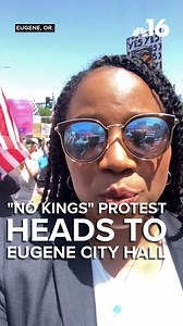 Thousands of protesters took to the federal courthouse in Eugene, OR. on Saturday, June 14, 2025, ahead of the "No Kings" protest happening across the country. As the protest carried on throughout the afternoon protesters made their way to Eugene City Hall. #LiveOnKMTR #NoKings #Protest #Protesters #Eugene #Oregon #EugeneOregon | KMTR NBC 16