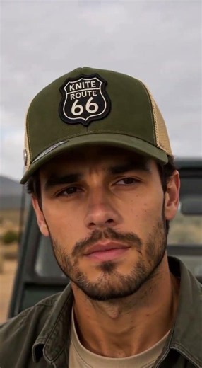 Knite Gorra Trucker Route 66 Legacy Two Cafe con Visera Tipo Piel Biker Hombre -GOKNROU66RODETW