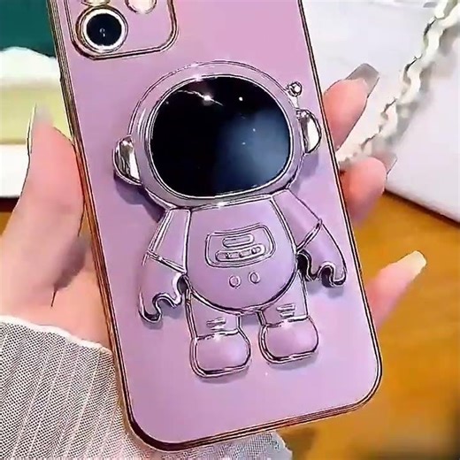 3D Astronaut Phone Case Anti-Drop Electroplating Bracket