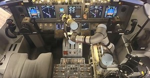 DARPA robot lands (simulated) Boeing 737