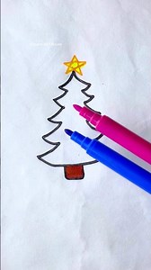Satisfying Christmas tree painting with paint marker🎨 #art #painting #shorts #youtubeshorts