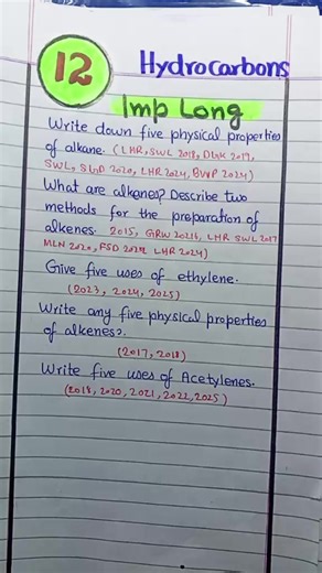 Class 10th Chemistry chapter number 12 important long questions