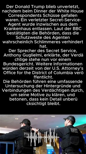 Der Donald Trump blieb unverletzt, nachdem beim Dinne