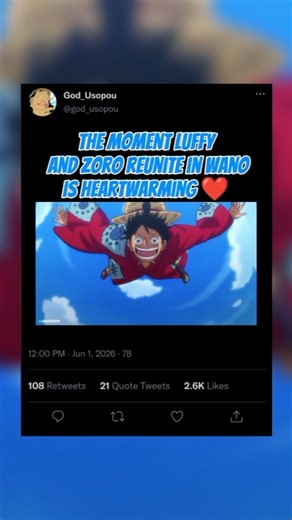 The moment Luffy and Zoro reunite in wano is heartwarming ❤️❤️🫶 #strawhatpirates #zoro #viral