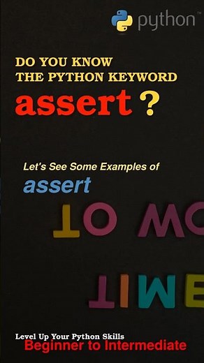 Python's "assert" statement for runtime assertions. #pythonprogramming #python #learnpython #coding