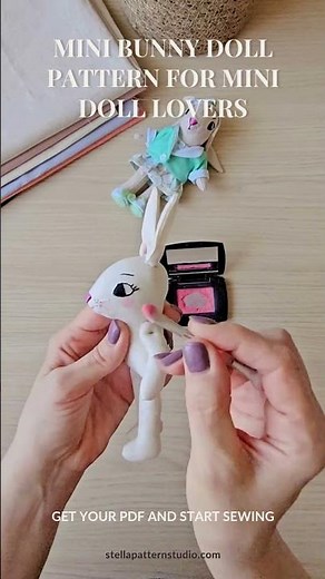Mini Bunny Doll PDF Pattern with Outfit & Bonus Chicken Beanbag