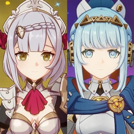 1.0 Character VS Luna Character Hair Details Genshin Impact #shorts