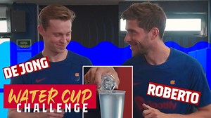 172K views · 22K reactions |  Water cup challenge Frenkie de Jong & Sergi Roberto! | FC Barcelona | Facebook
