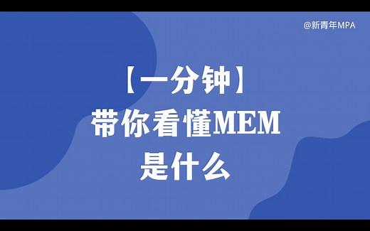 一分钟带你看懂MEM是什么