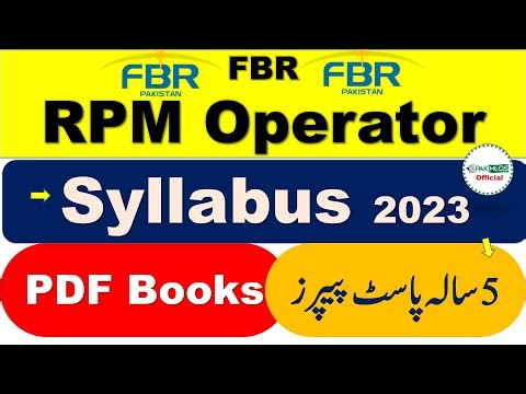 FBR RPM Operator Syllabus, Paper Pattern, sample paper, Past Papers