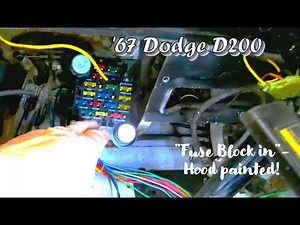 67 dodge - mounting the new fuse block - color on the hood!