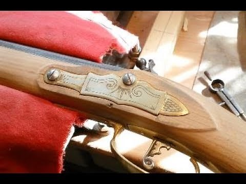long rifle build Lancaster county pt.35 engraving the sideplate and start engraving the patchbox