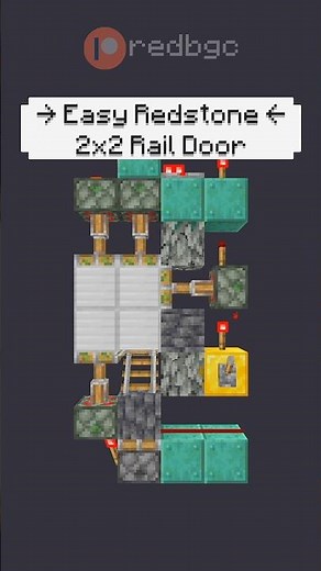 Easy Redstone 2x2 Rail Door in #Minecraft! #Minecraft #redstone #minecraftmemes #gaming #shorts