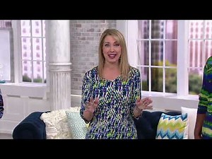 Susan Graver Printed Liquid Knit V-neck 3/4 Sleeve Top on QVC