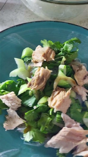 making salmon bok choy cilantro spring rolls #dinner