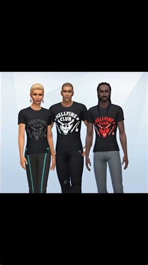 The Sims 4 Free CC | Hellfire Club T-shirt from Stranger Things !