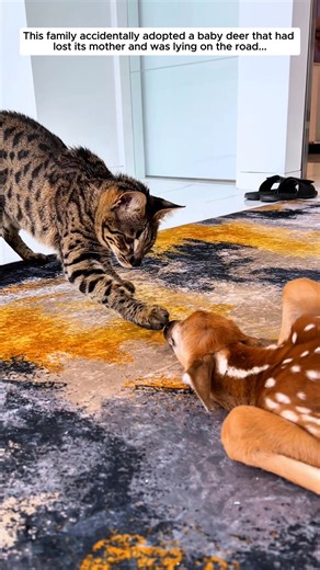 This family accidentally adopted a baby deer that had lost its mother and was lying on the road... #deer #babydeer #animal | Animals Stories