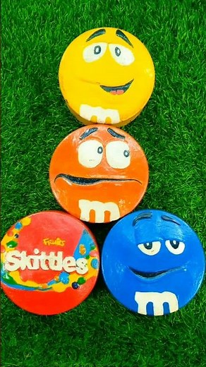 Satisfying Video | Beautiful Unpacking 4 Bright Tins with Skittles & Tasty M&M'S Candy ASMR‎