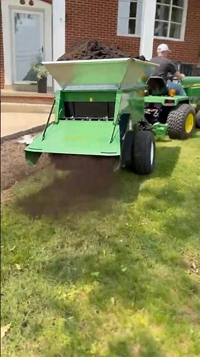 Topdressing made simple for large yards. #topdress #lawncare #soilhealth