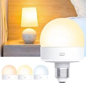 LED Battery Operated Light Smart Rechargeable Remote Control RGB E27 Bulb