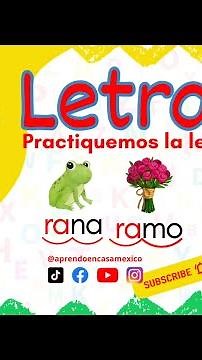 🟢Letra R 🐸. Practiquemos palabras cortas con ra, re, ri, ro, ru.