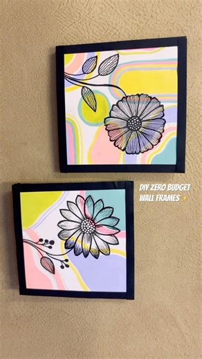 Zero Budget Frame DIY | Aesthetic Wall Decor | BOHO ART #boho #bestoutofwaste #diy #art #craft #yt