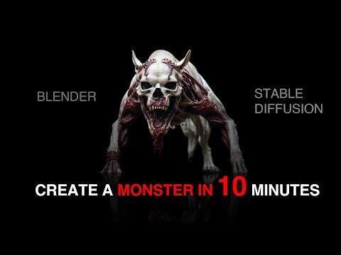 3D Monster in 10 minutes in Blender and Stable Diffusion. No skills required