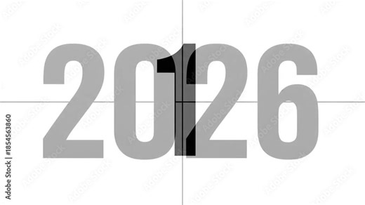 Countdown Timer 3 2 1 With Year 2026 Display