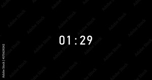 2 seconds digital timer countdown animation is isolated on black background. countdown timer, 2 sec stopwatch animation template video footage